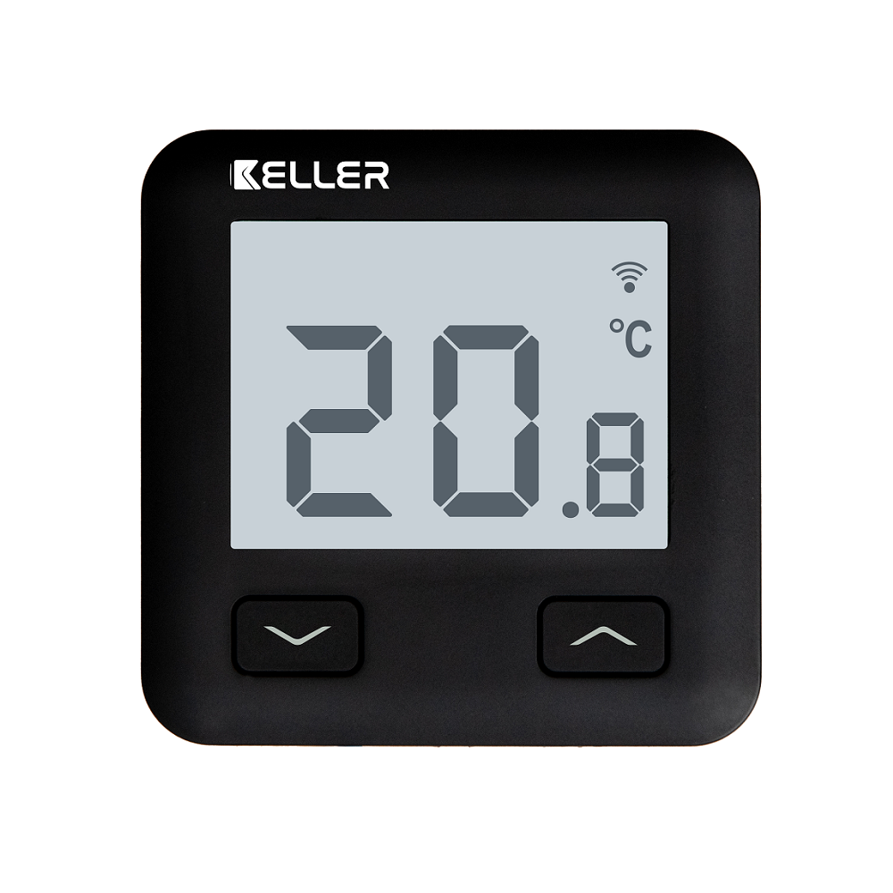Regulator temperatury internetowy, podtynkowy KELLER Controls Wi-Fi, czarny/biały